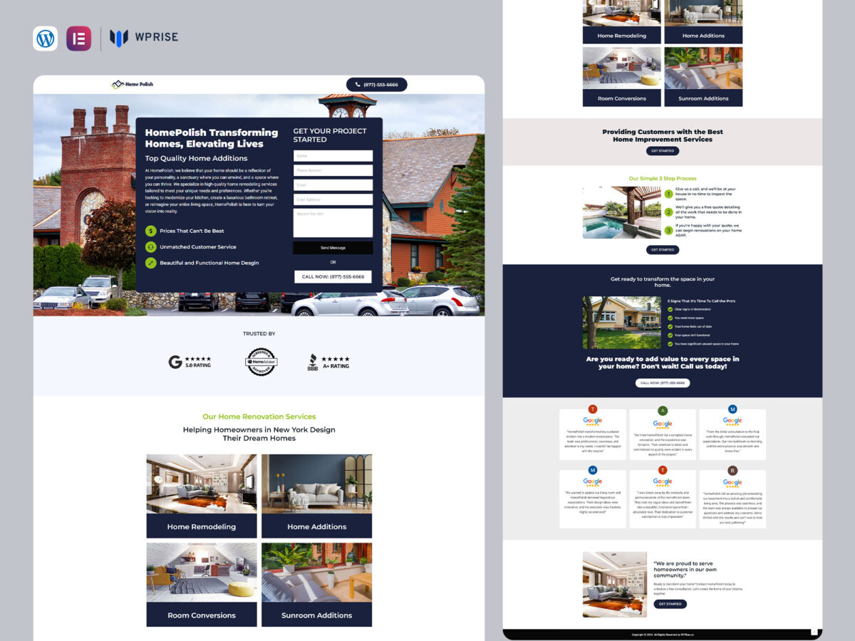 HomePolish - Home Renovations Lead Generation Landing Page