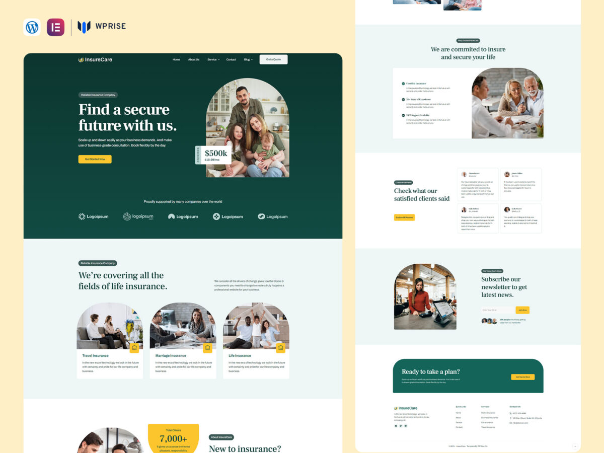 InsureCare - Insurance Company Website Template