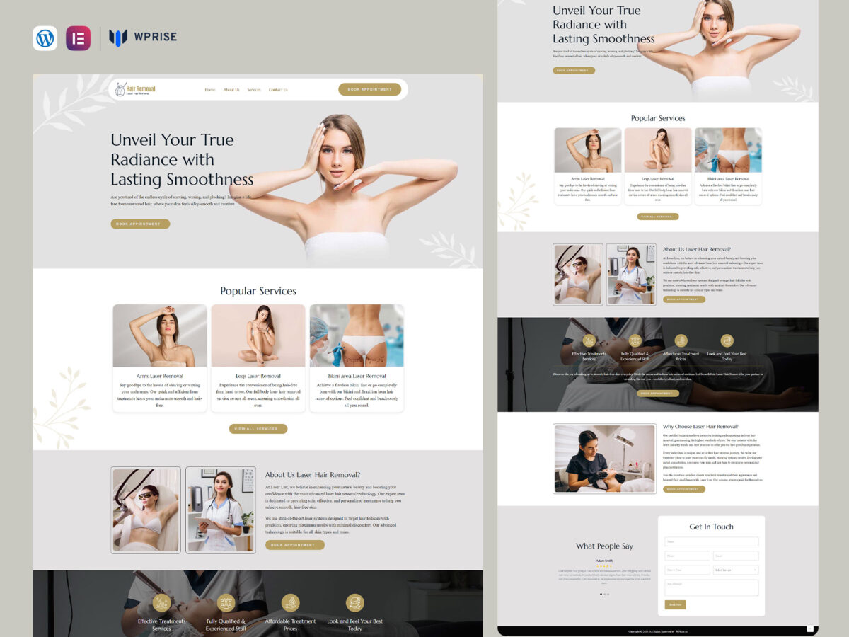 LaserLux - Laser Hair Removal Lead Generation Landing Page