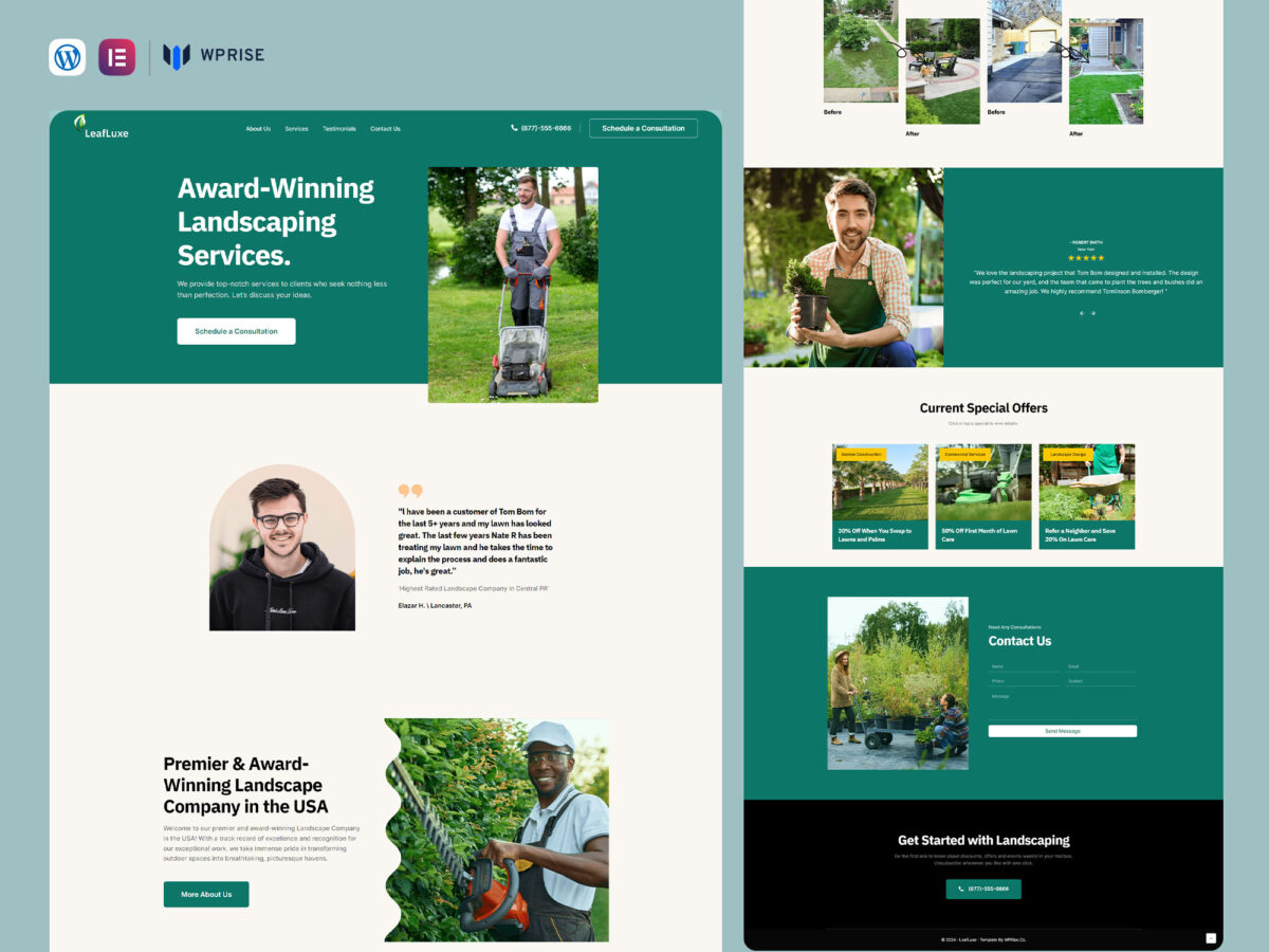 LeafLuxe - Gardening Landing Page Template