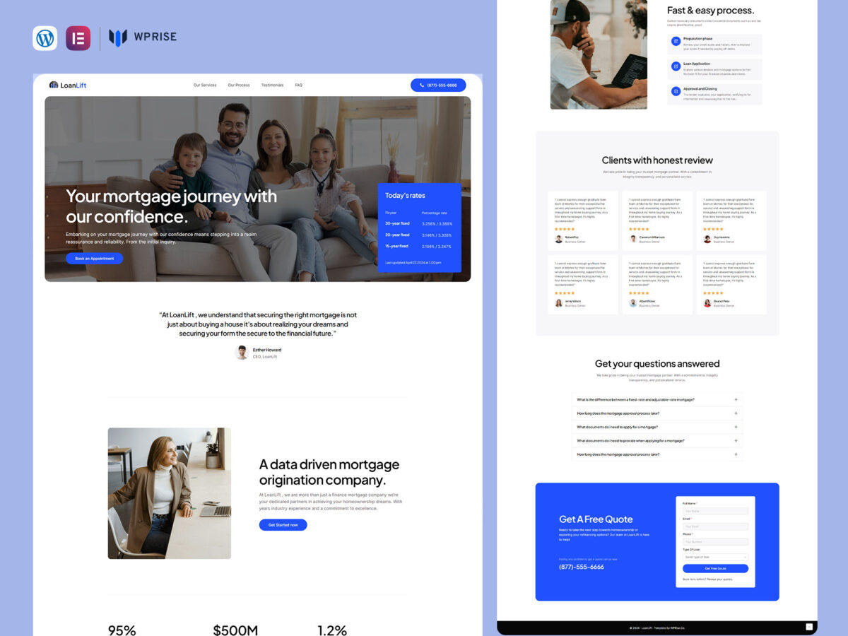 LoanLift - Mortgage Broker Lead Generation Landing Page Template