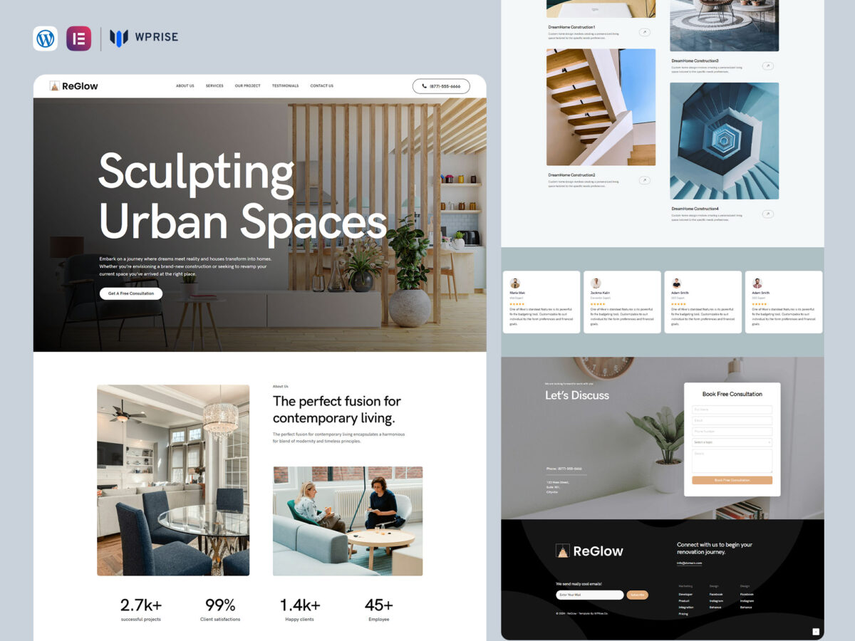 ReGlow - Home Renovation Landing Page Template