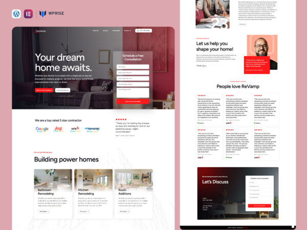 ReVamp - Home Renovation Landing Page for Lead Generation