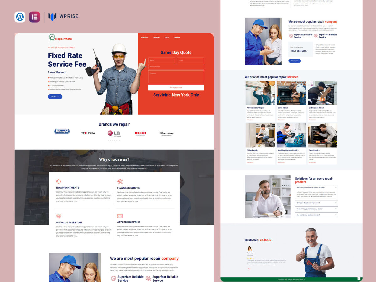 RepairMate - Home Appliance Repair Lead Generation Landing Page