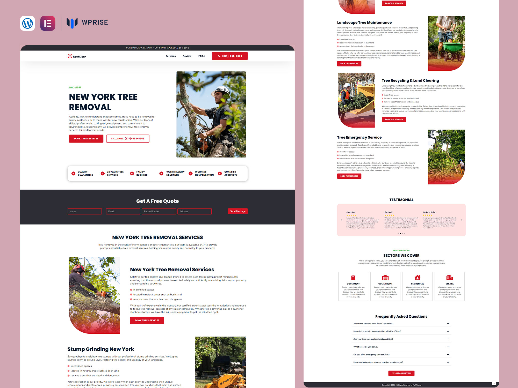 RootClear - Tree Removal Lead Generation Landing Page