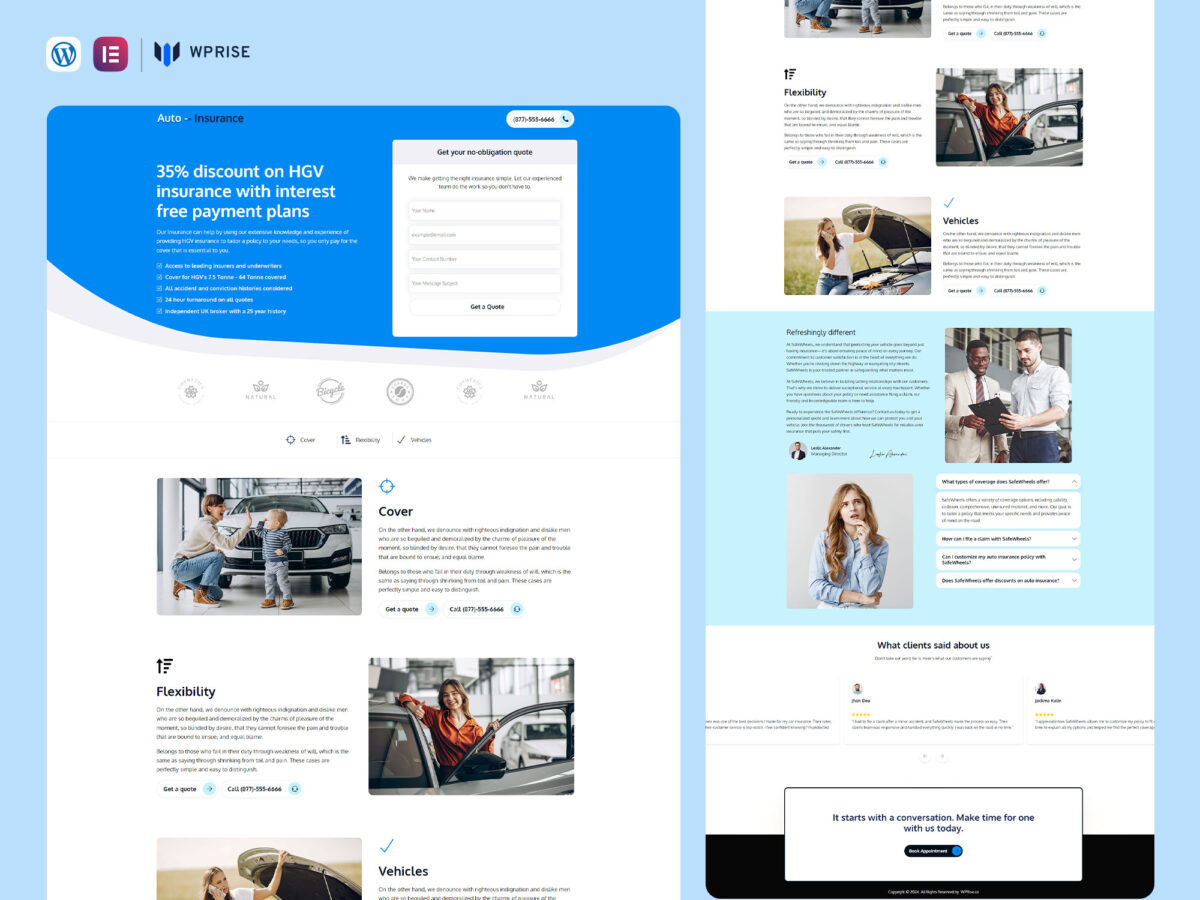 SafeWheels - Auto Insurance Lead Generation Landing Page