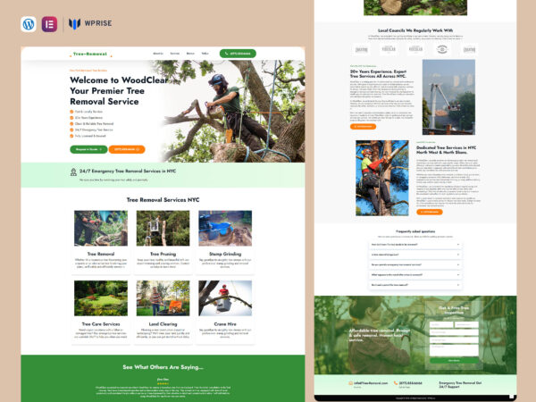 WoodClear - Tree Removal Lead Generation Landing Page