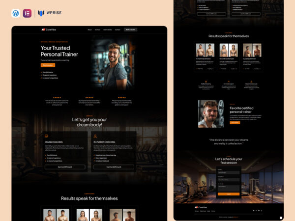 CoreVibe - Personal Fitness Trainer Landing Page