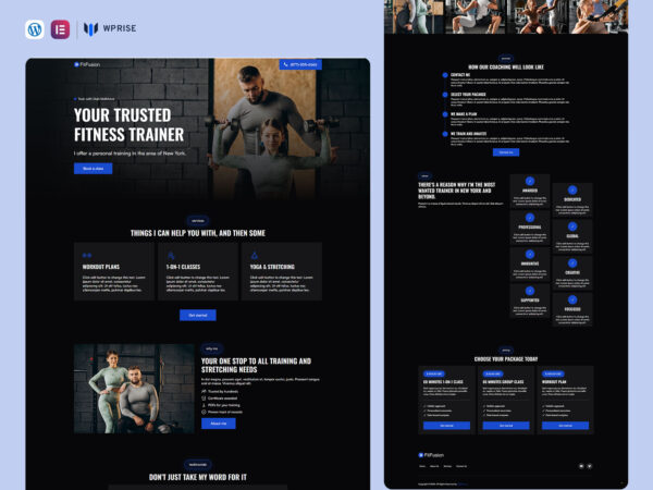 FitFusion - Fitness Trainer Landing Page for Lead Generation