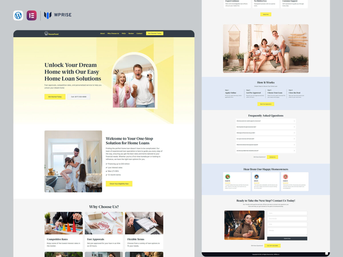 HouseFund - Home Loan Landing Page for Lead Generation