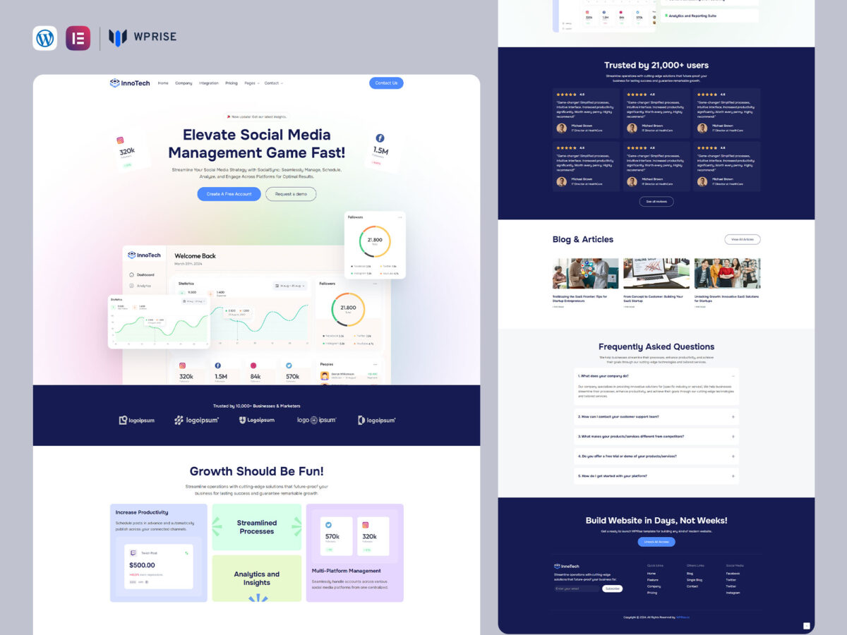 InnoTech - Multi-layout SaaS & Startup Website Template