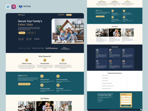 LifeCover - Life Insurance Lead Generation Landing Page