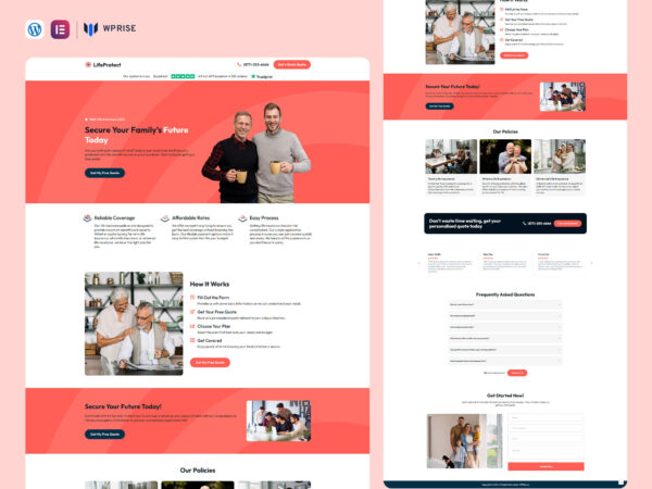 LifeProtect - Life Insurance Lead Generation Landing Page