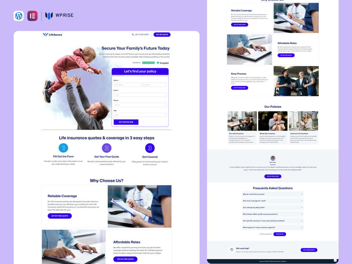 LifeSecure - Life Insurance Lead Generation Landing Page