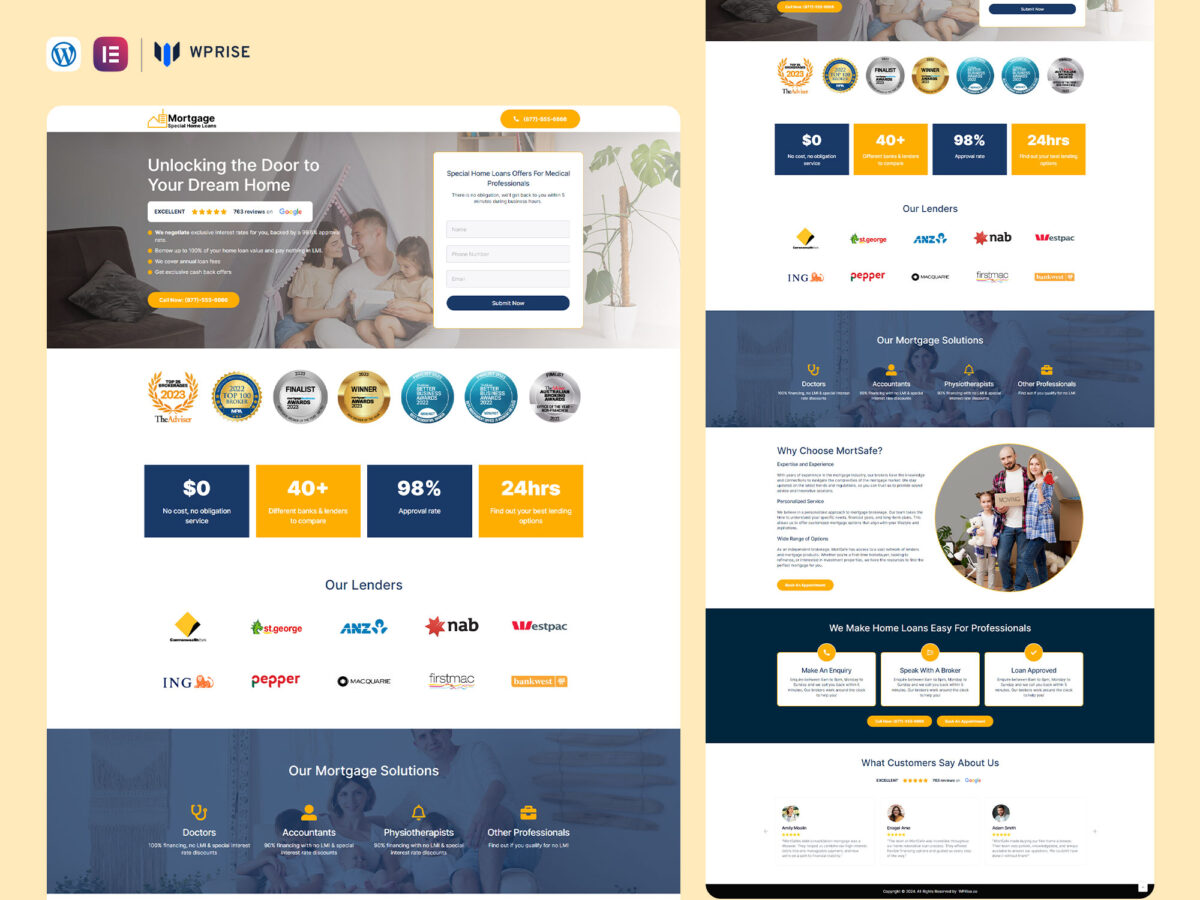 MortSafe - Mortgage Broker Landing Page for Lead Generation