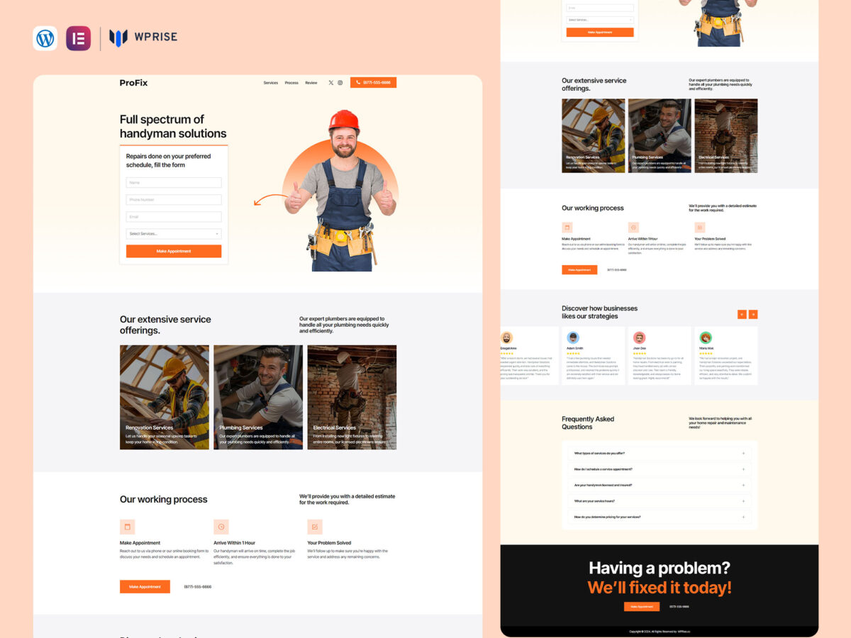 ProFix - Handyman Lead Generation Landing Page