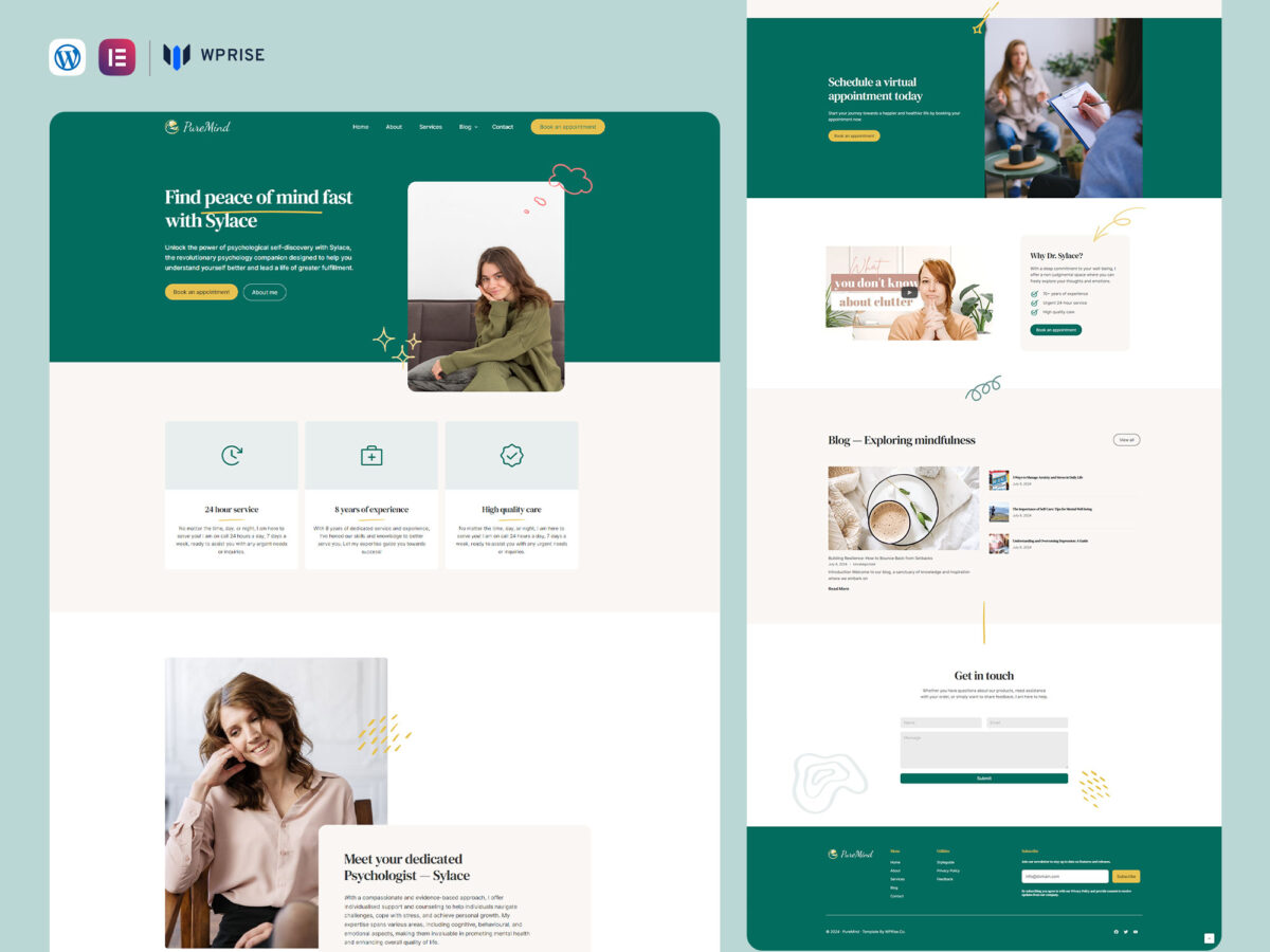 PureMind - Psychotherapist Lead Generation Landing Page