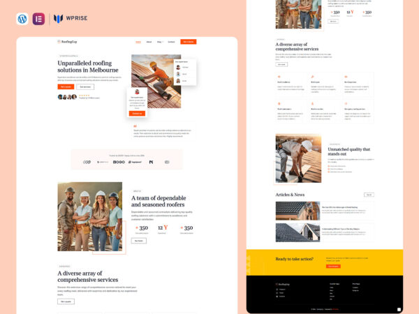 RoofingGuy - Roofing Services Elementor Template