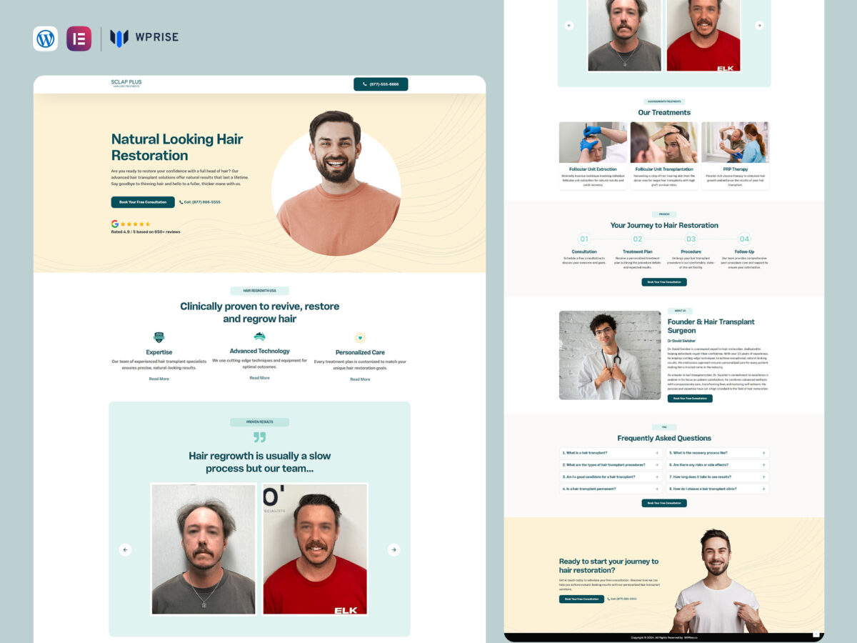 SclapPlus - Hair Transplant Landing Page Template