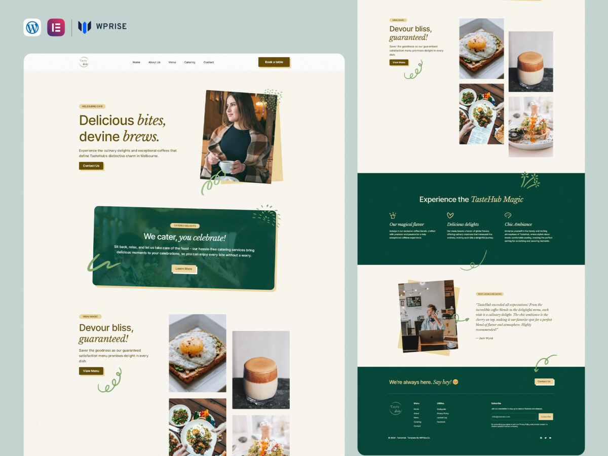 TasteHub - Cafe & Restaurant Elementor Template