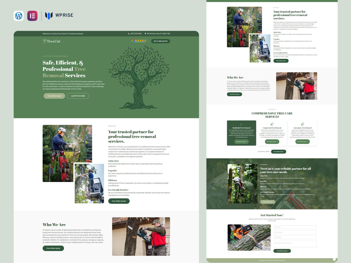 TreeCut - Tree Removal Landing Page for Lead Generation