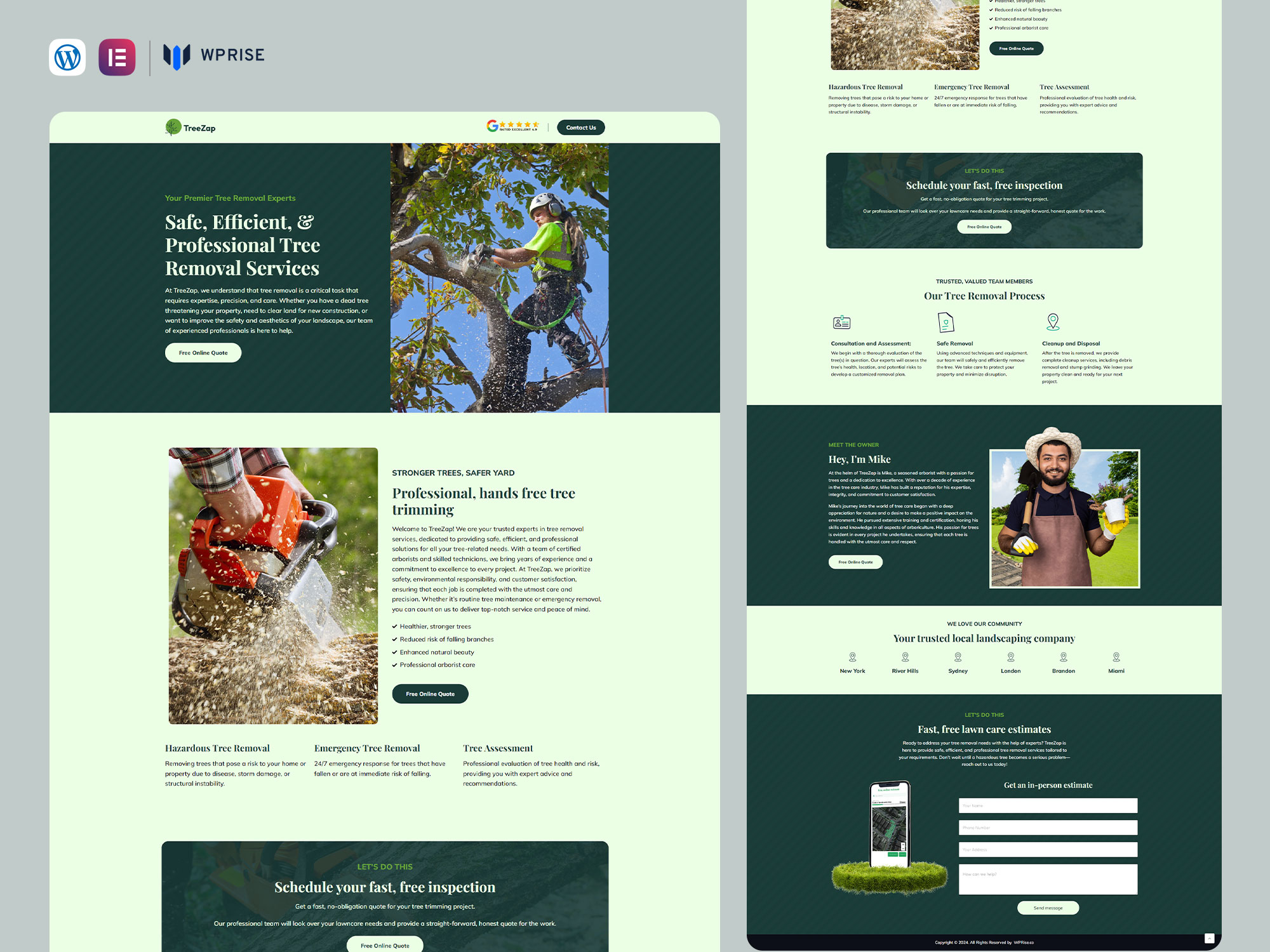 TreeZap - Tree Removal Landing Page for Lead Generation