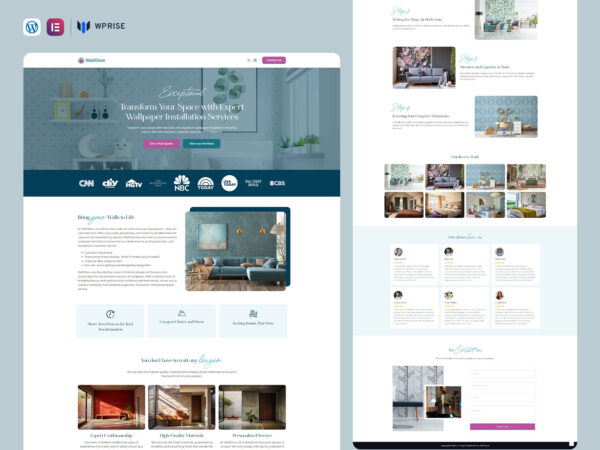 WallGlow - Wallpaper Installation Lead Generation Landing Page