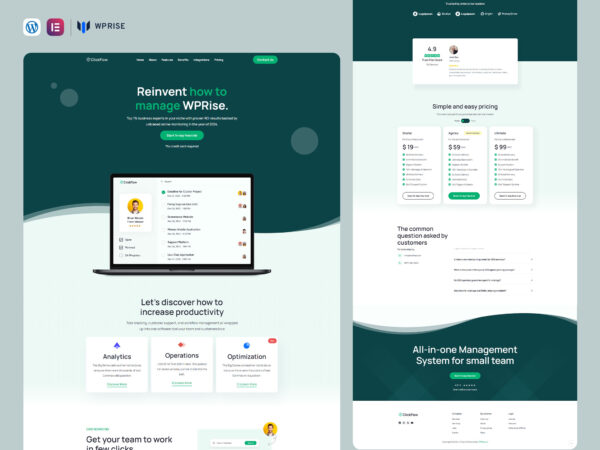 ClickFlow - SaaS & Startup Website Elementor Template