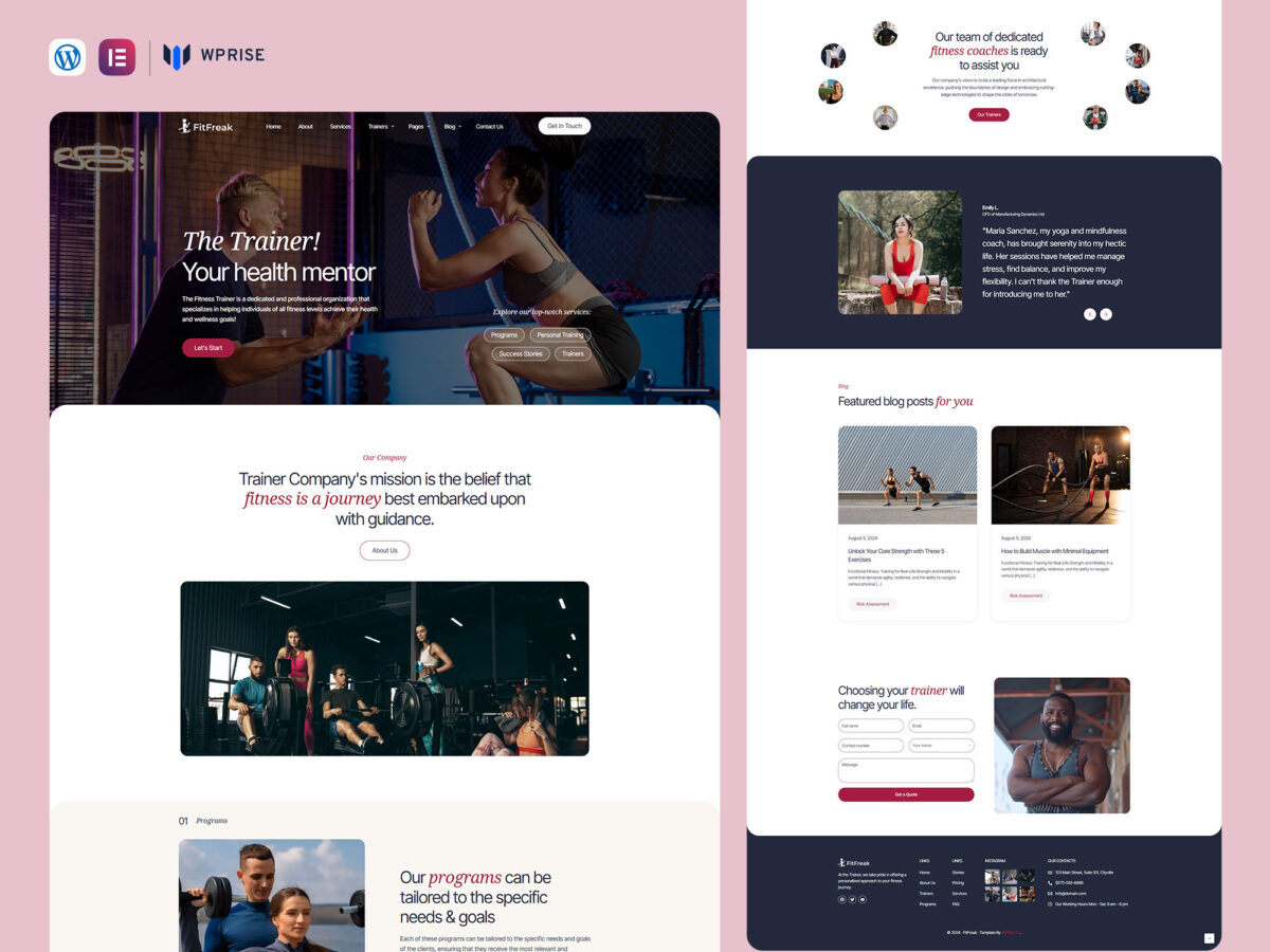 FitFreak - Fitness Trainer Elementor Template