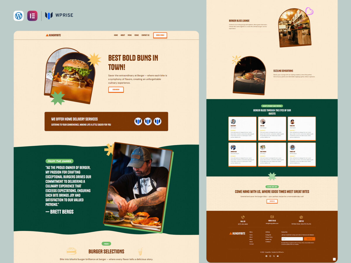 HungryBite - Food & Restaurant Elementor Template