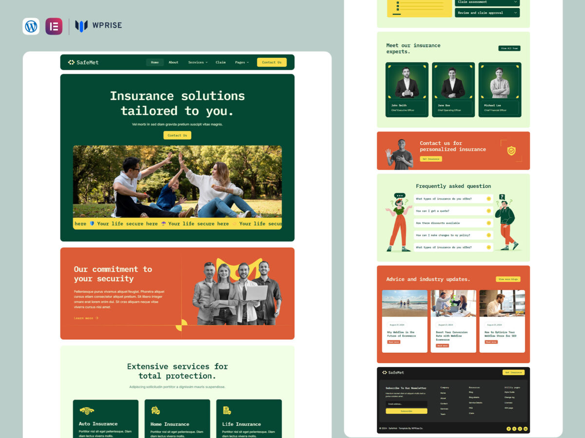 SafeMet - Insurance Company Website Template