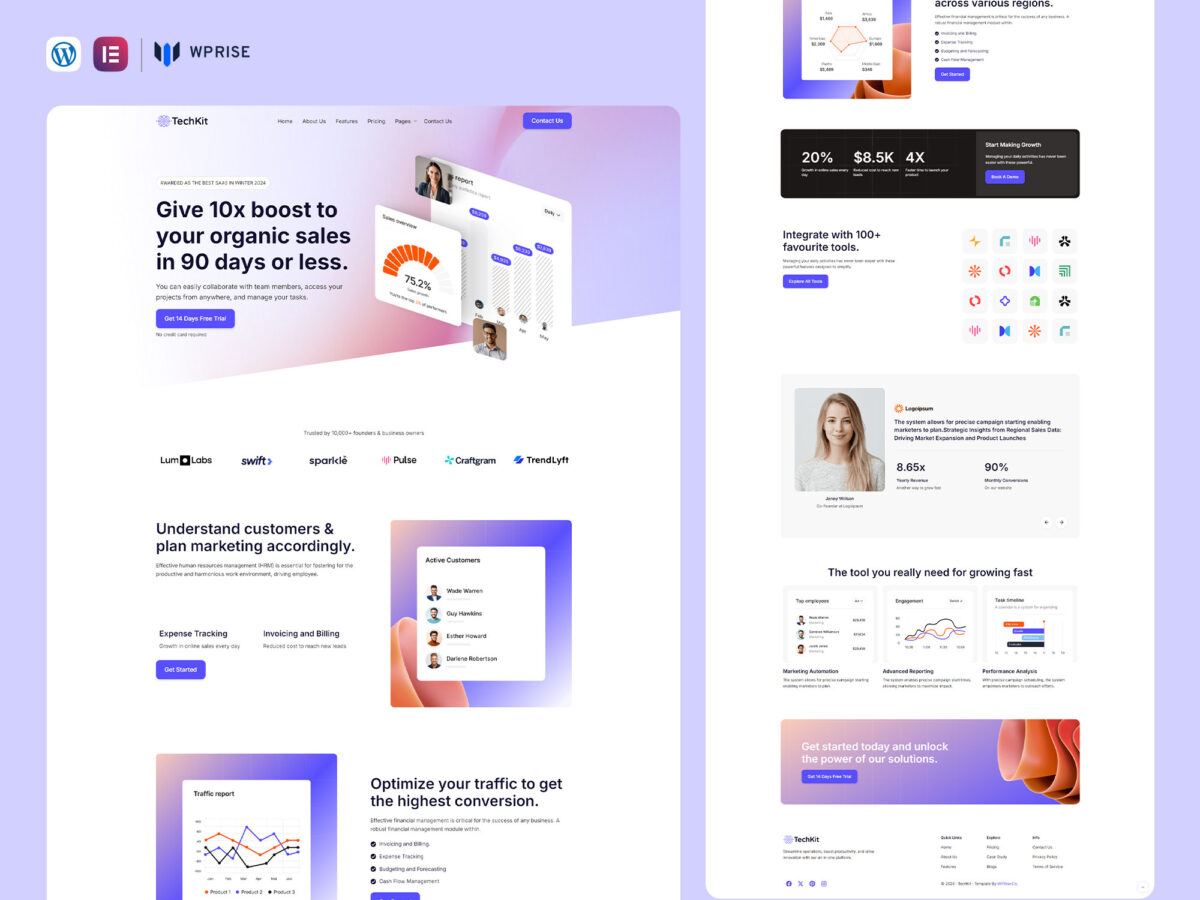 TechKit - SaaS & Startup Website Elementor Template