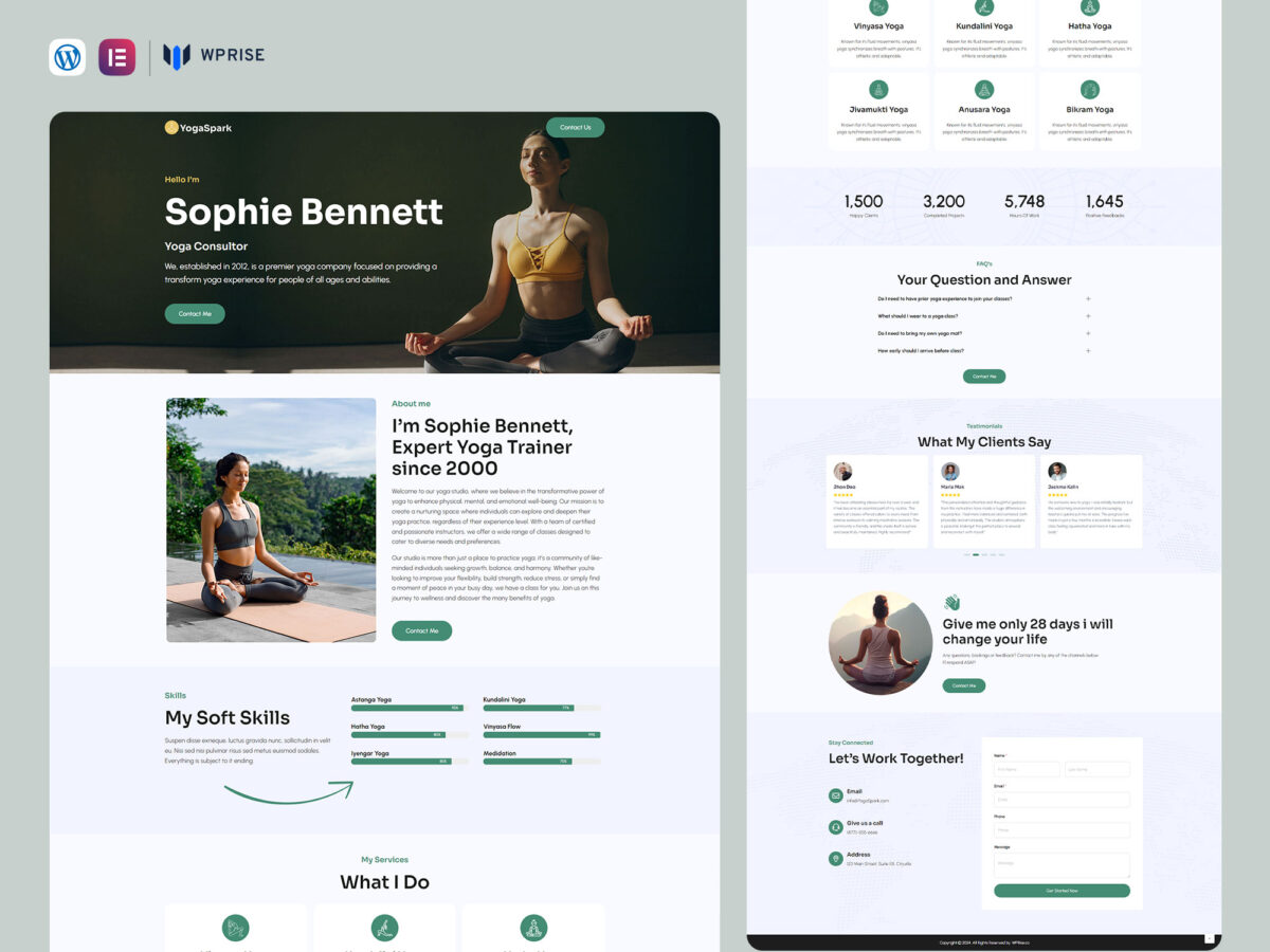 YogaSpark - Yoga Instructor Landing Page for Lead Generation