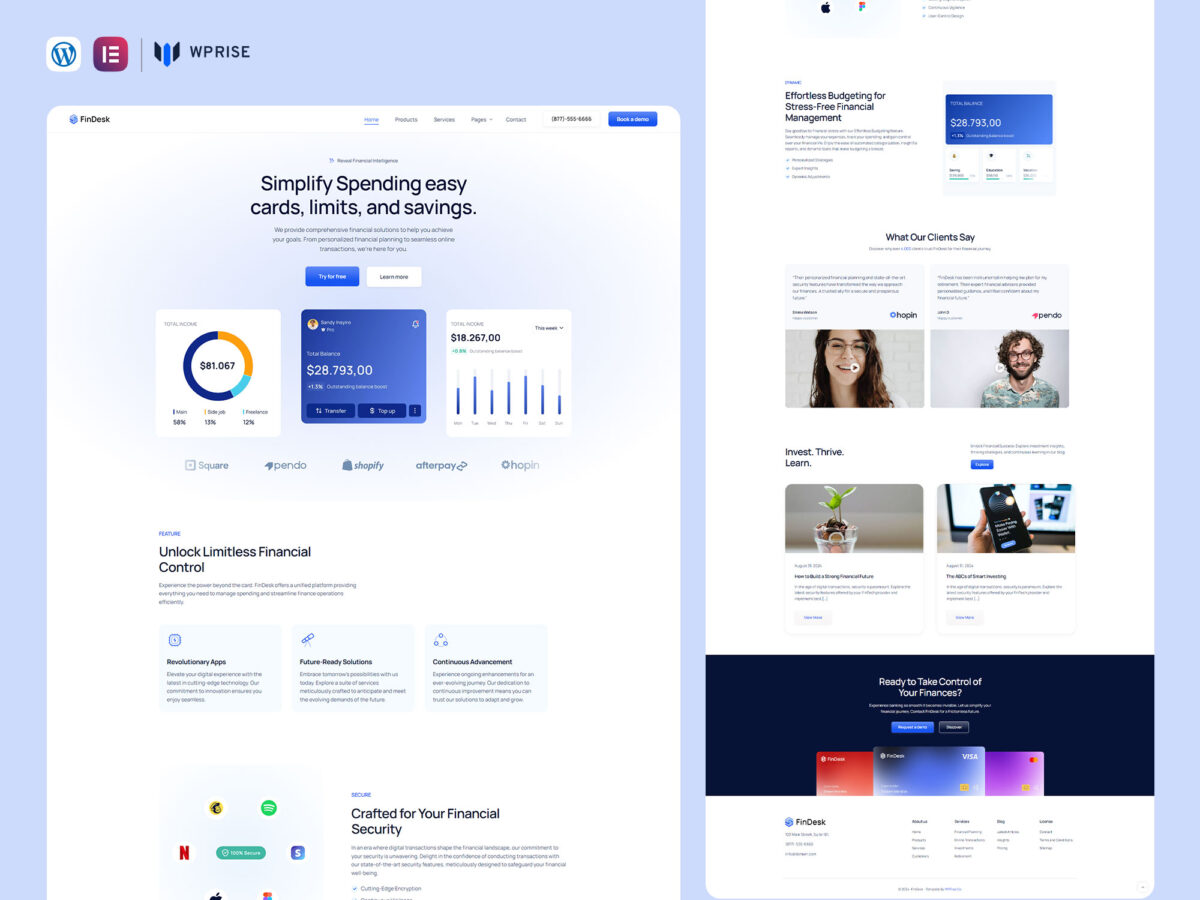 FinDesk - Finance and Tax Expert Elementor Template