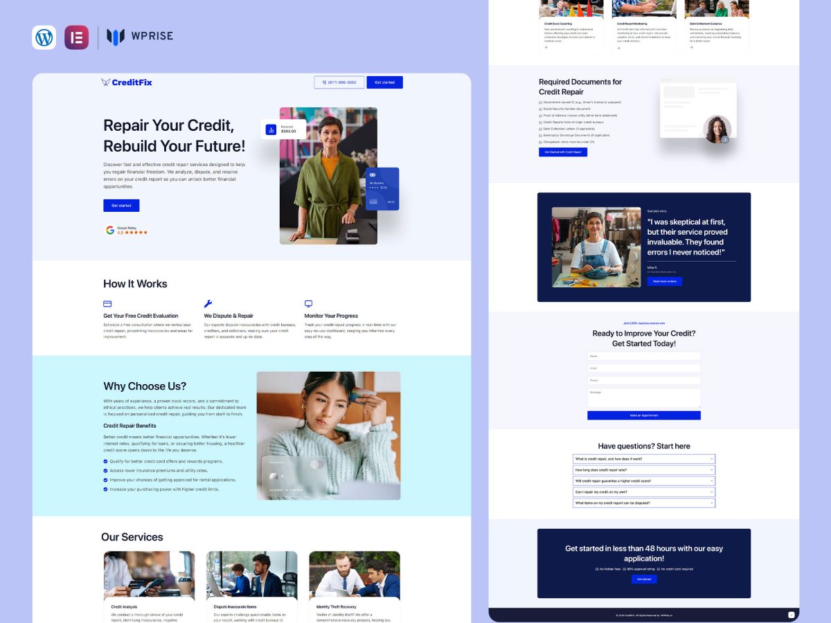 CreditFix - Credit Repair Landing Page for Lead Generation