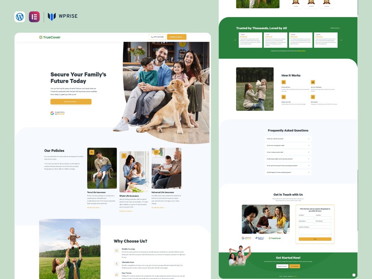 TrueCover - Life Insurance Landing Page for Lead Generation