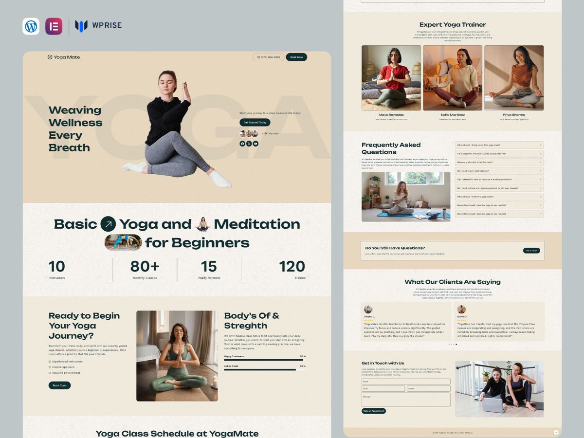 YogaMate - Yoga Wellness Services Lead Generation Landing Page