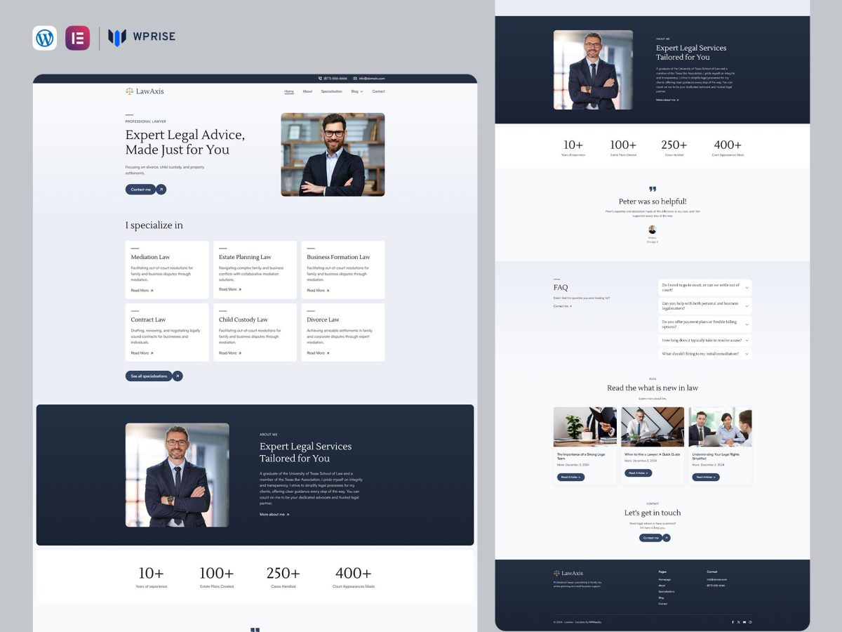 LawAxis - Lawyer and Attorney Elementor Template
