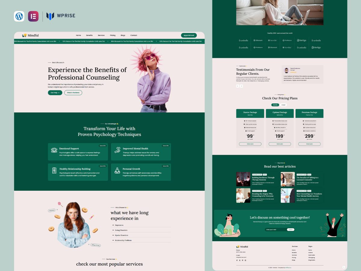 Mindful - Life Coach & Speaker Elementor Template
