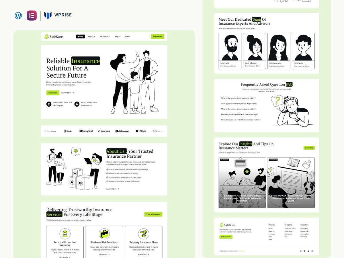 SafeSure - Insurance Company Website Template