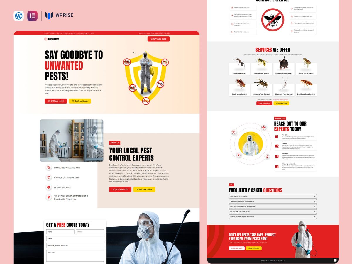 BugBuster - Pest Control Landing Page Template