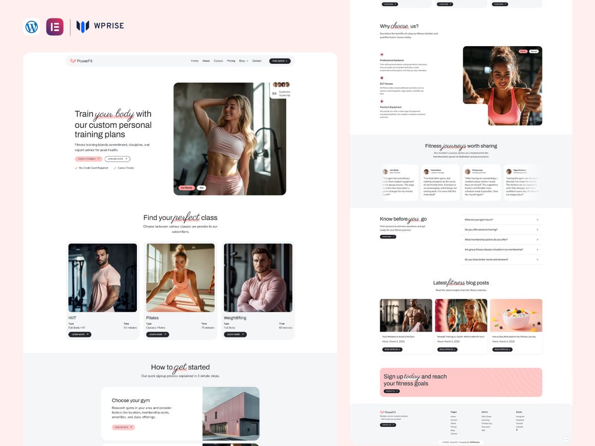 PowerFit - Gym & Fitness Center Elementor Template