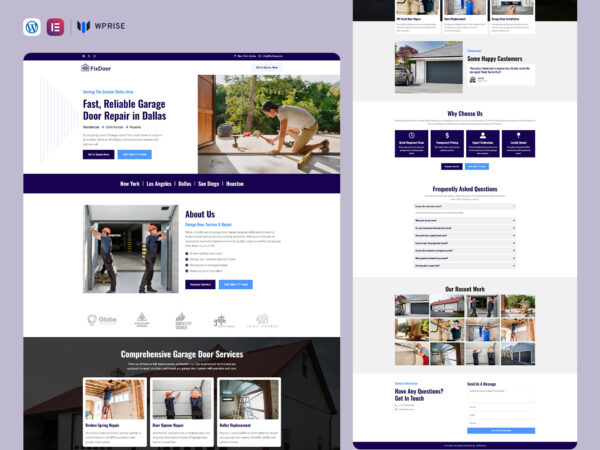 FixDoor - Garage Door Repair Landing Page for Lead Generation