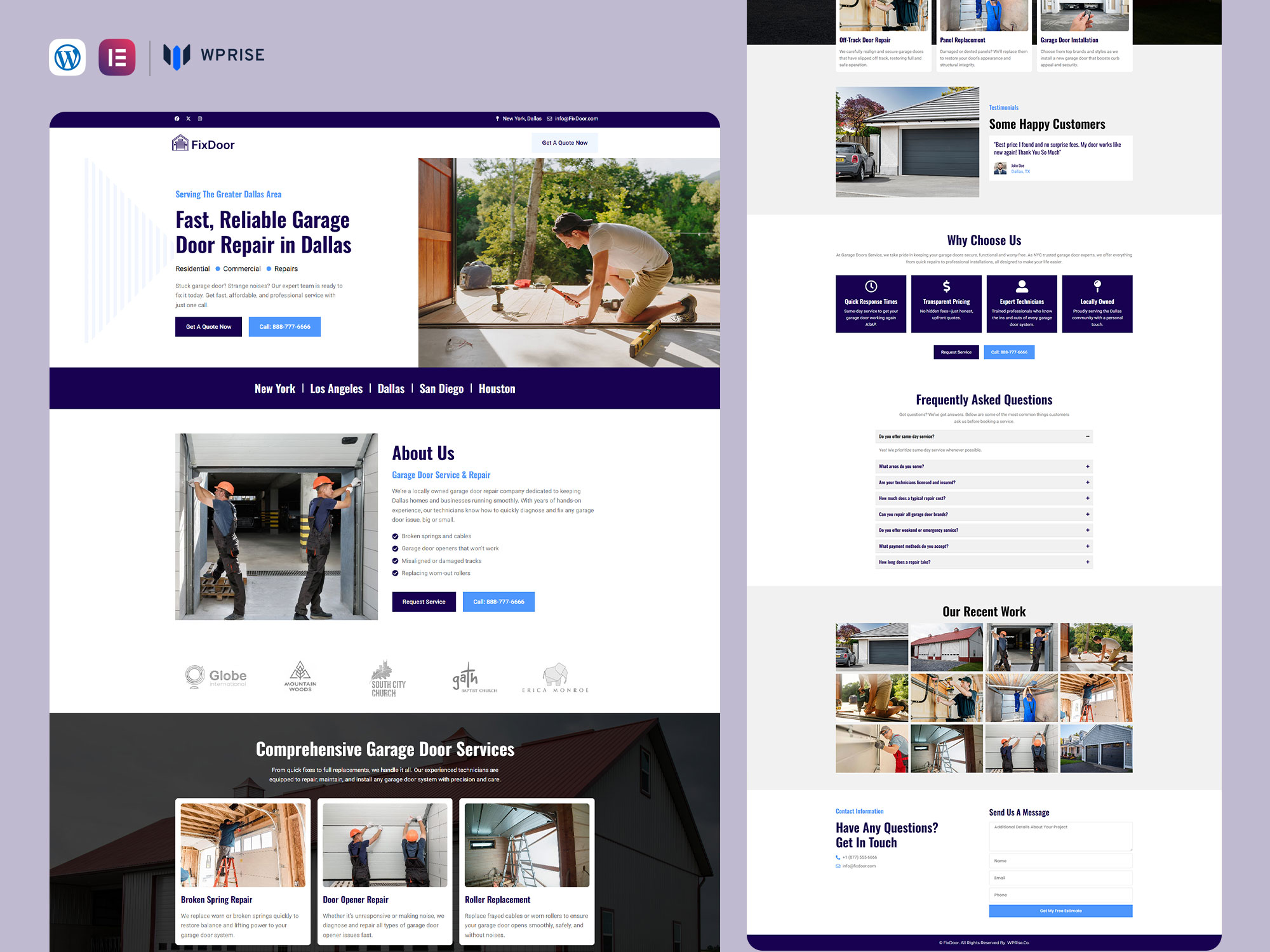 FixDoor - Garage Door Repair Landing Page for Lead Generation