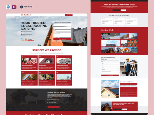 RiseRoof - Roofing Lead Generation Landing Page
