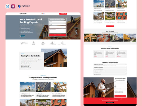 Rooftide - Roofing Lead Generation Landing Page