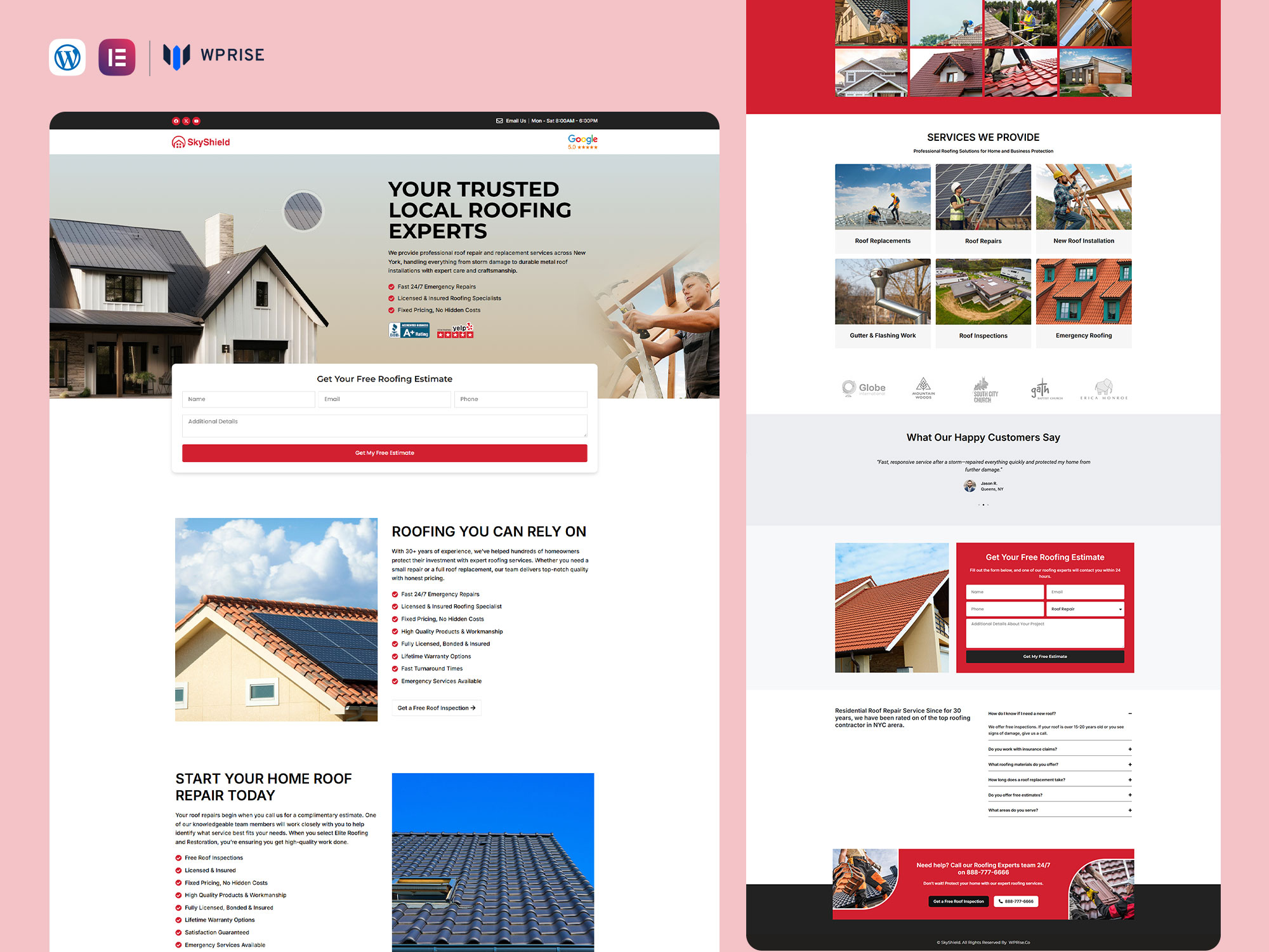 SkyShield - Roofing Lead Generation Landing Page