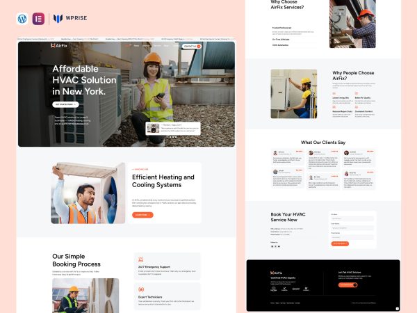 AirFix - Affordable HVAC Solution Elementor Template