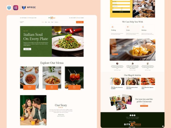 BiteXpress - Food & Restaurant Elementor Template