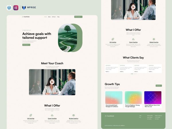 CoachGuide - Digital Life Coach Elementor Template
